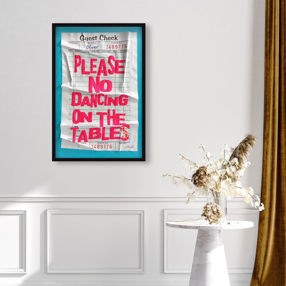 Dancing Pink Check Please