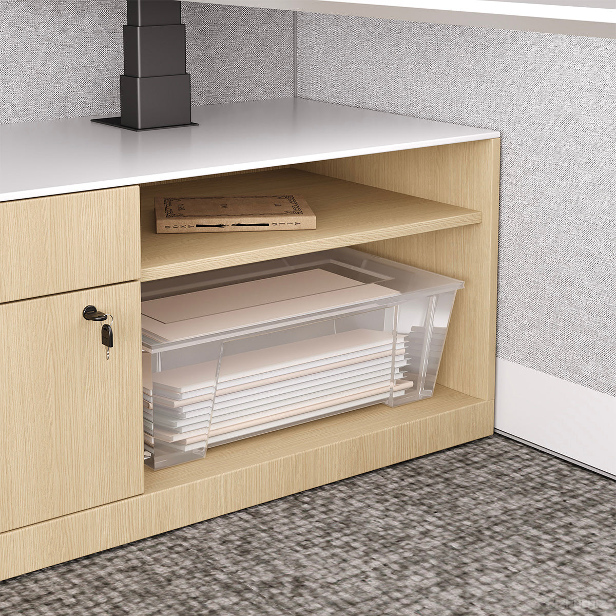 171" Sit Stand Desk, L-shaped Office Workstation for Two, leg and frame detail