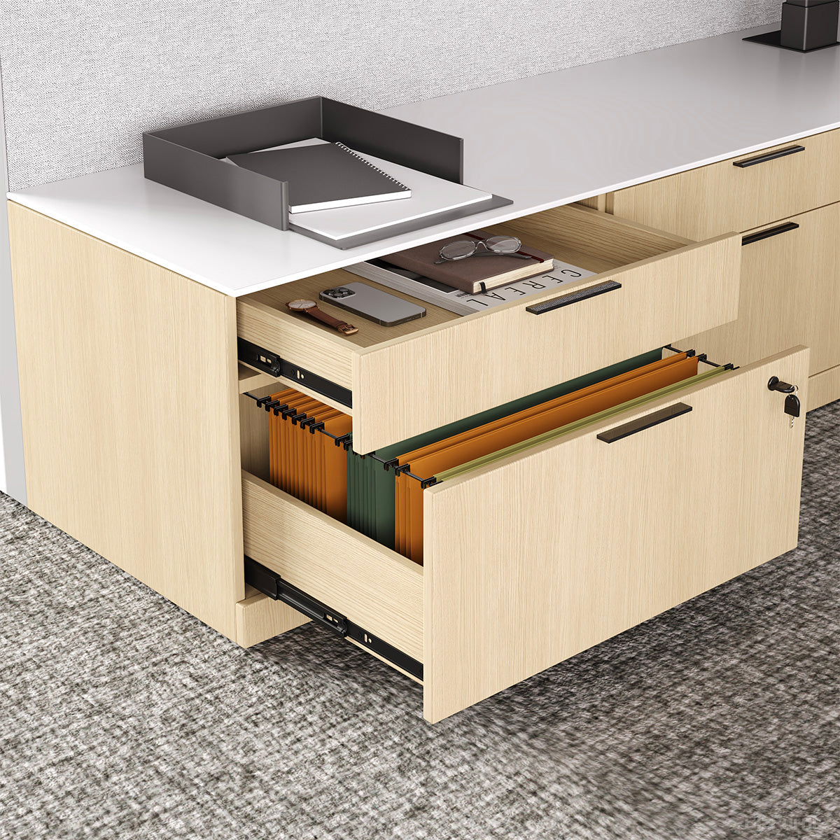 171" Sit Stand Desk, L-shaped Office Workstation for Two, cable and controller detail