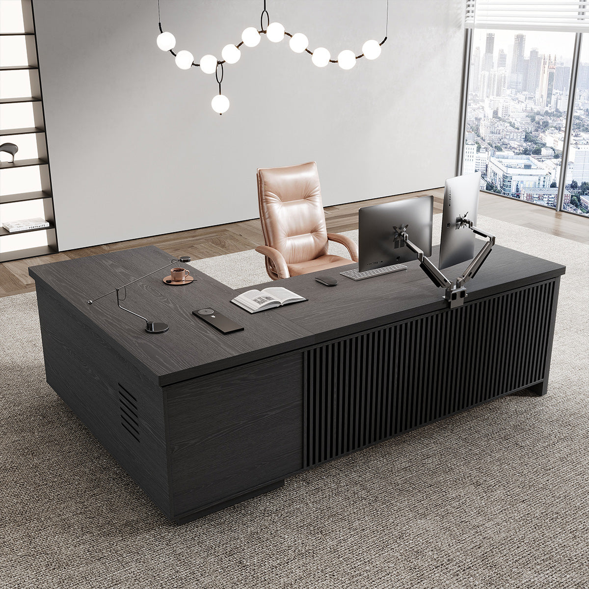 79" L L-shaped Executive Desk, front view