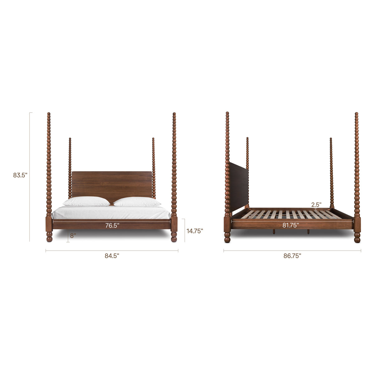 Aberdeen Walnut Bed, King