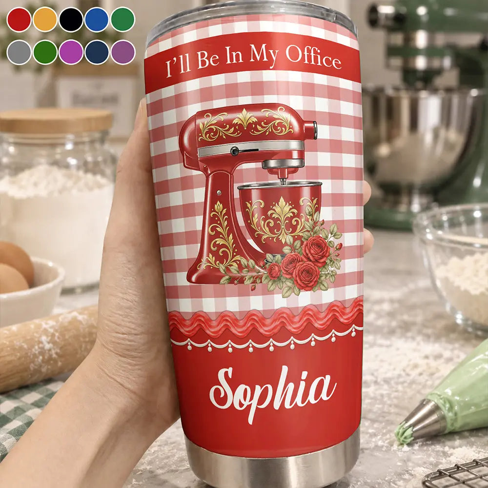Birth Flower Stand Mixer With Name For Baking Lovers - Personalized Tumbler
