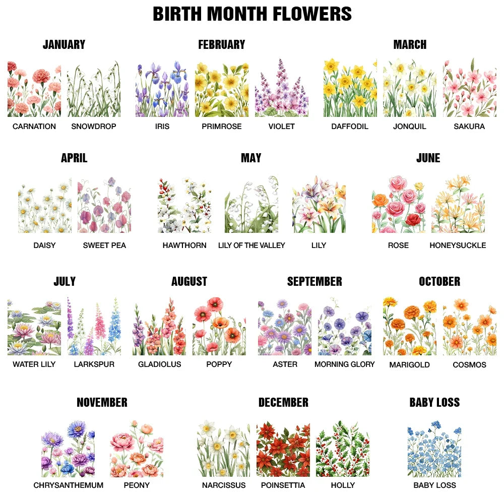 Birth Month Flower Booming For Her, Mothers, Sisters, Friends - Personalized Magnetic Phone Wallet