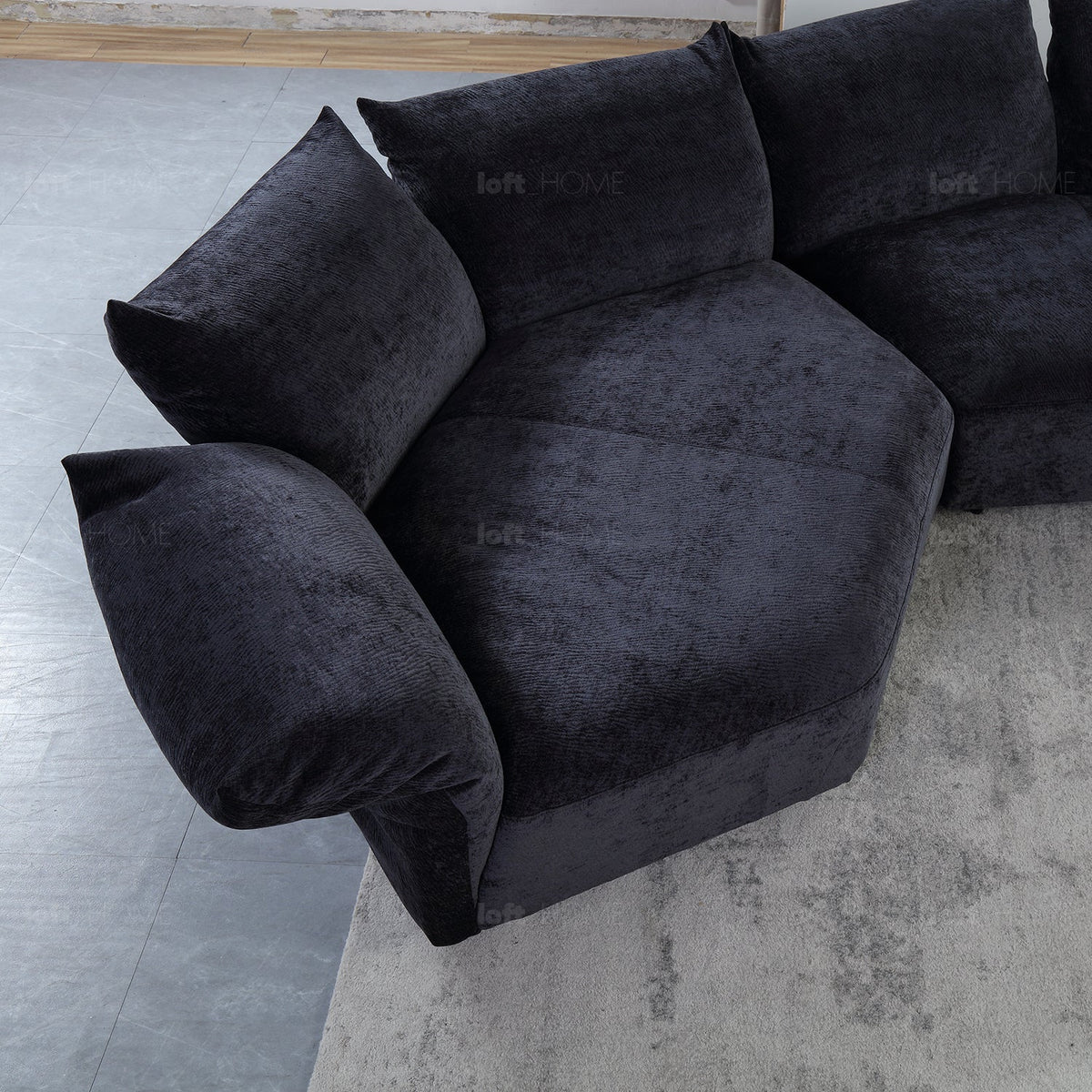 Modern Velvet Fabric L Shape Sectional Sofa FLOWER 4+L