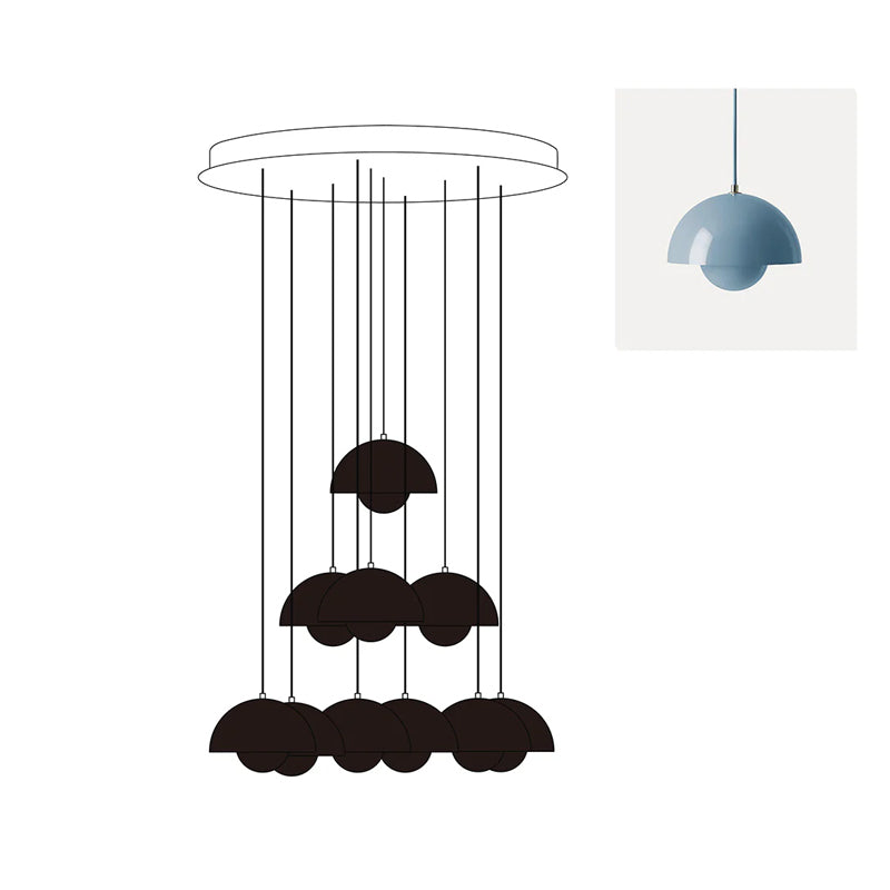 Duo Dome Ten-Light Chandelier