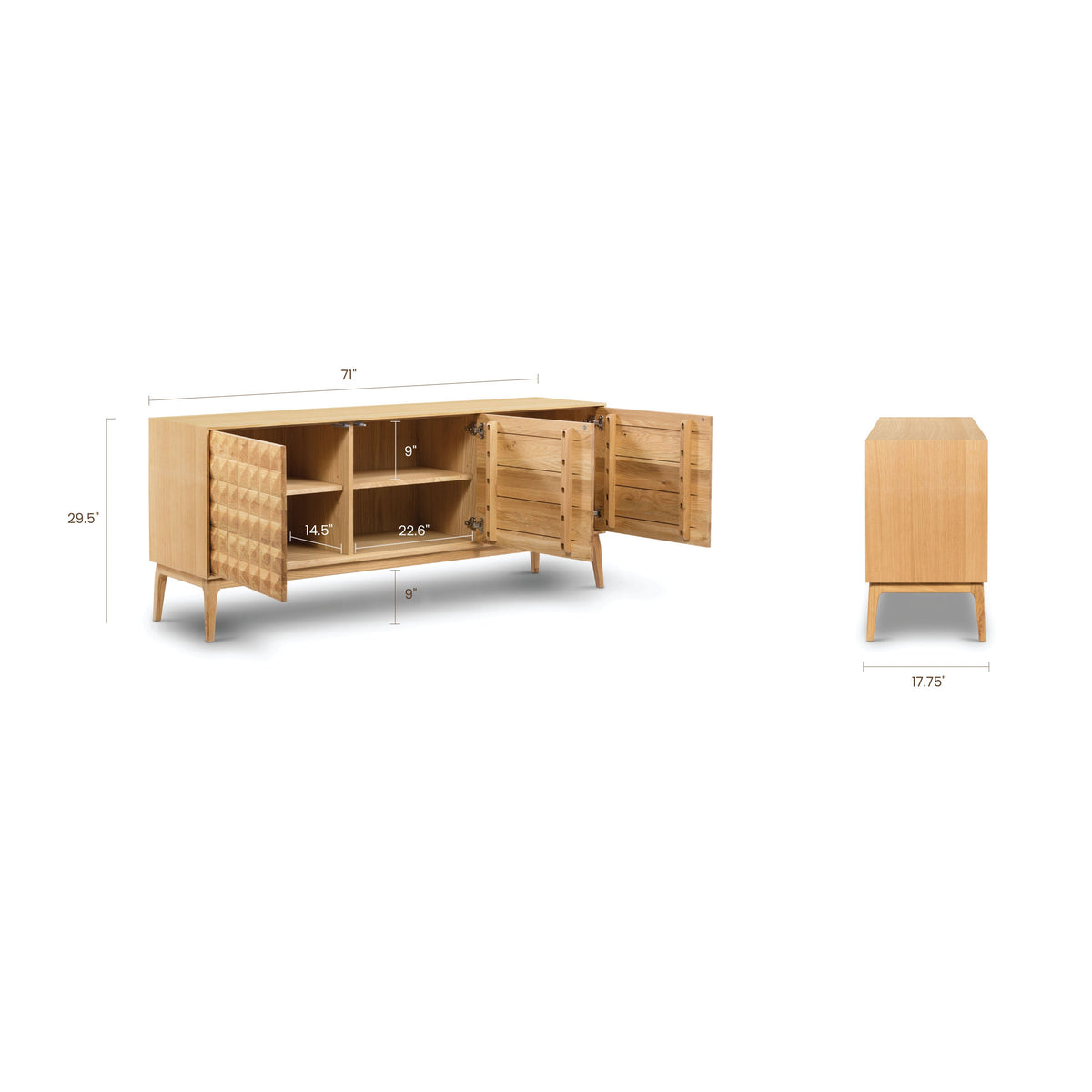 Abbie 71" Oak Sideboard