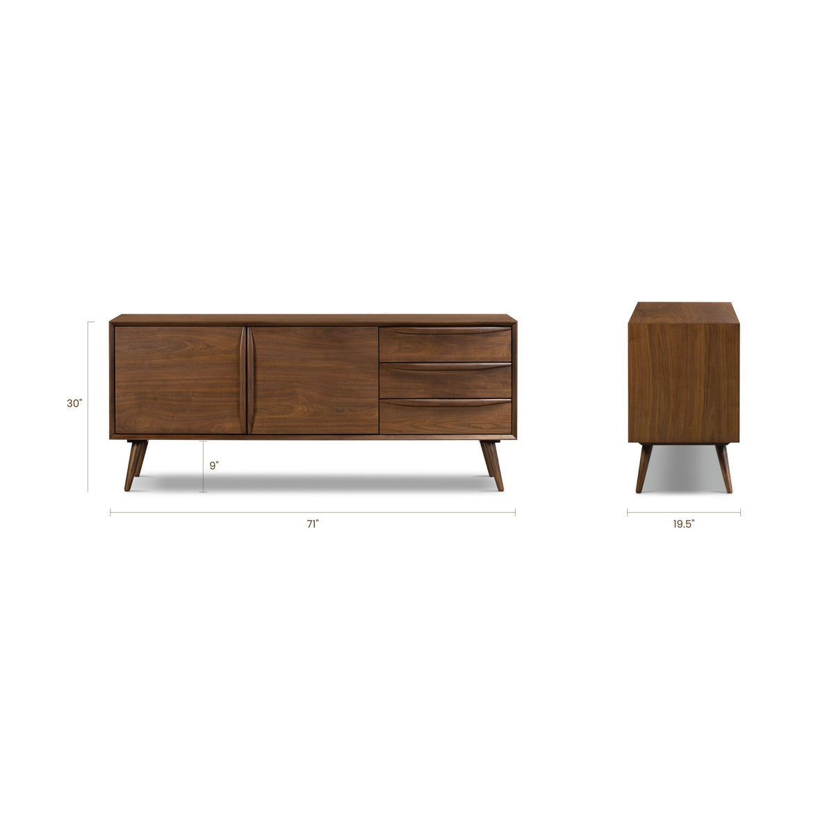 Cura 71" Walnut Sideboard