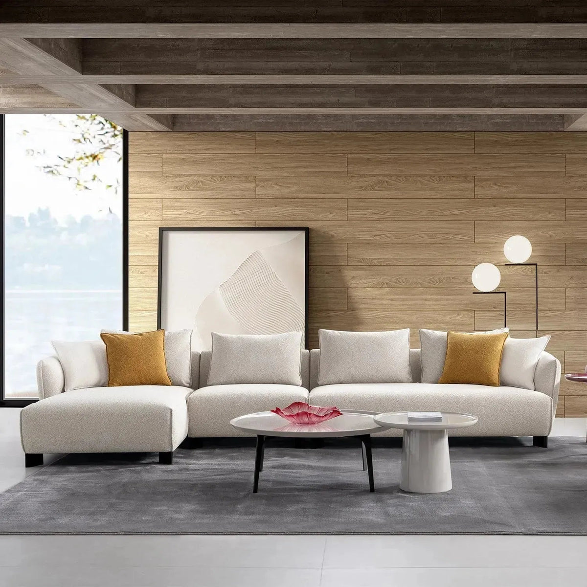 Modern Fabric L Shape Sectional Sofa NEST 4+L