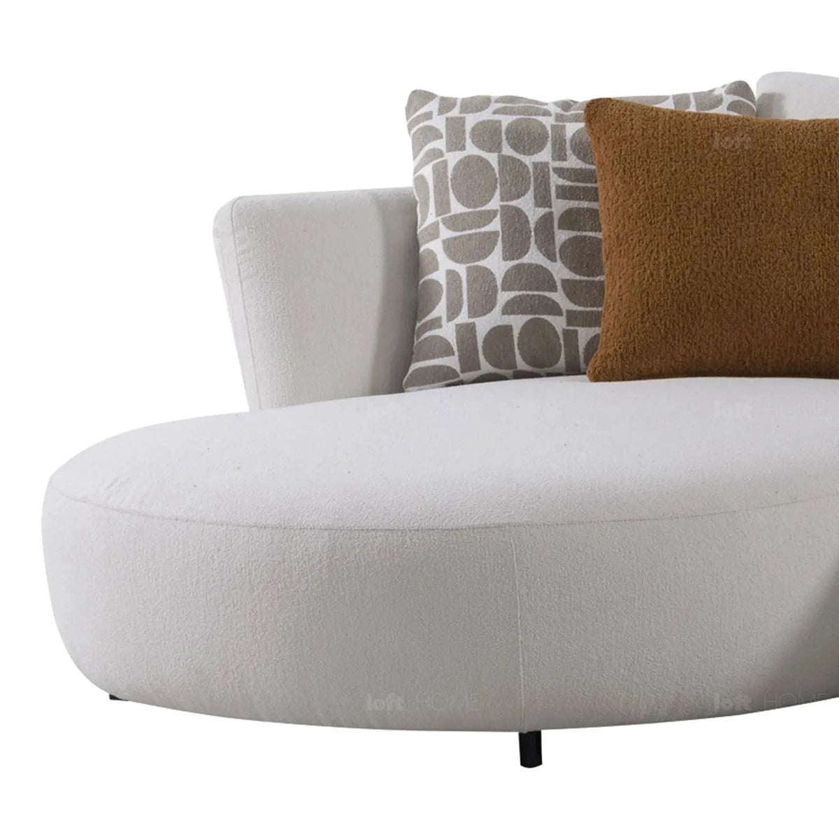 Cream Sherpa Fabric L Shape Sectional Sofa LUXE 3+L