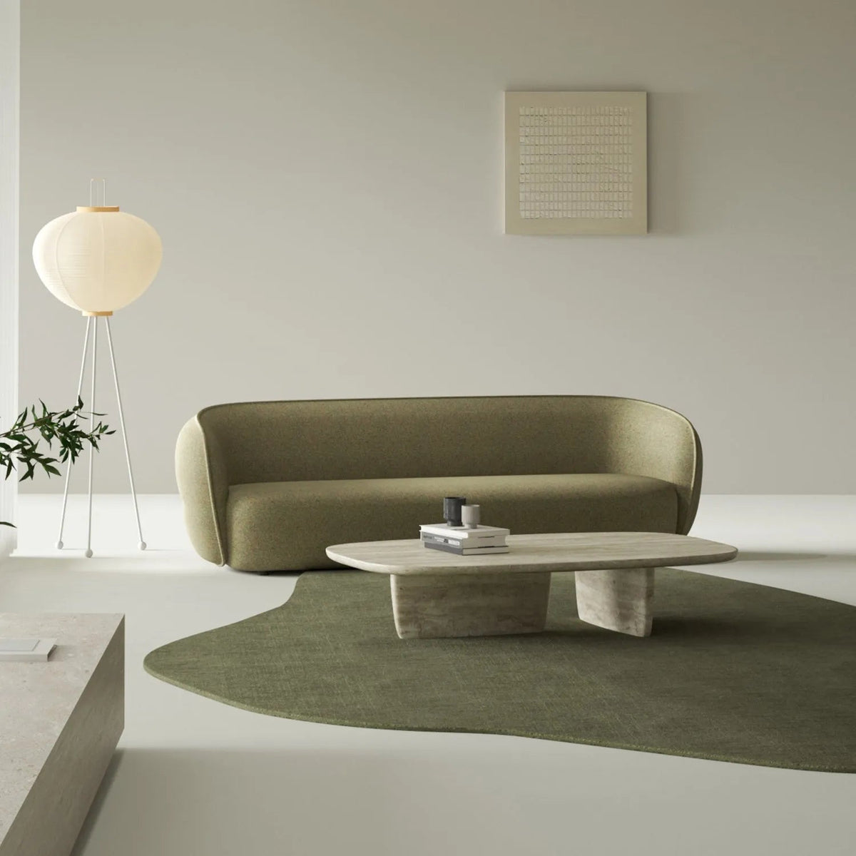 Minimalist Fabric Straight 3 Seater Sofa POD