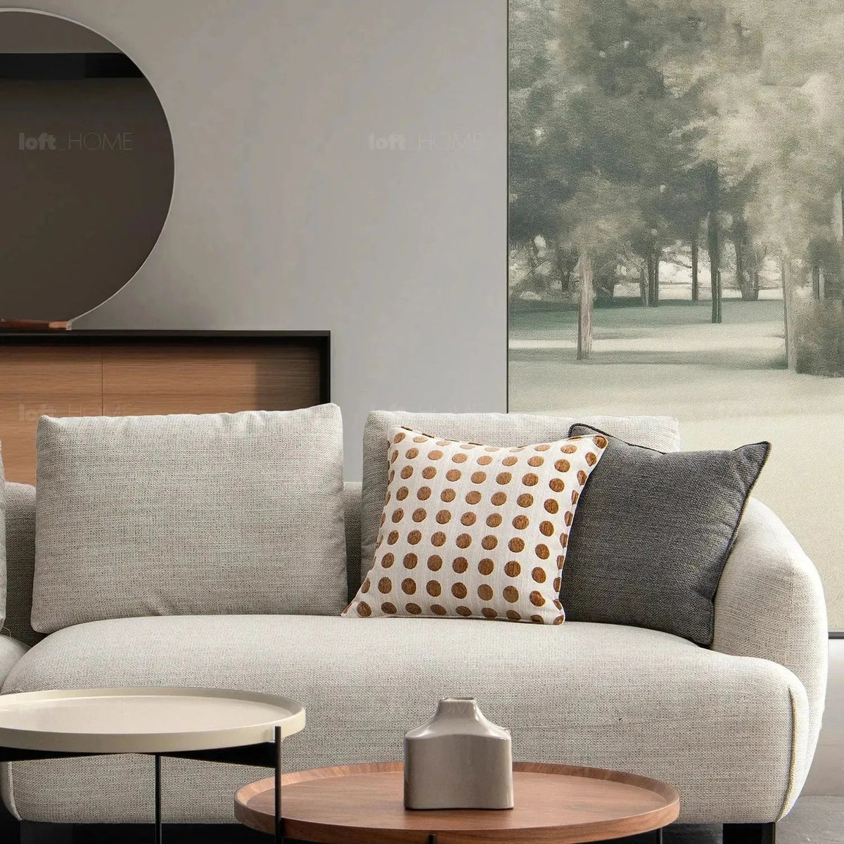 Modern Mixed Weave Fabric L Shape Sectional Sofa REFUGE 3+L