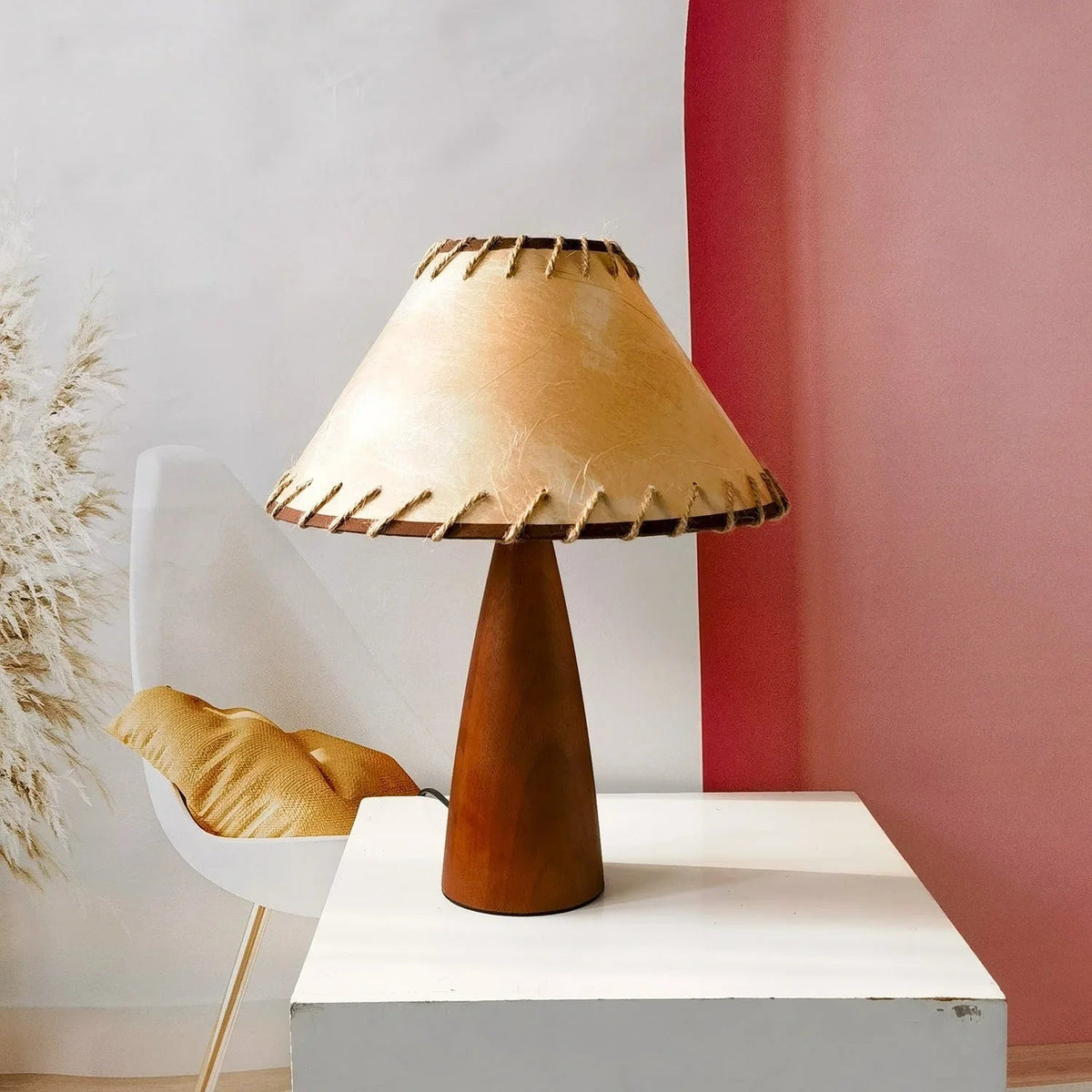 Francesca Solid Wood Table Lamp - Open Box