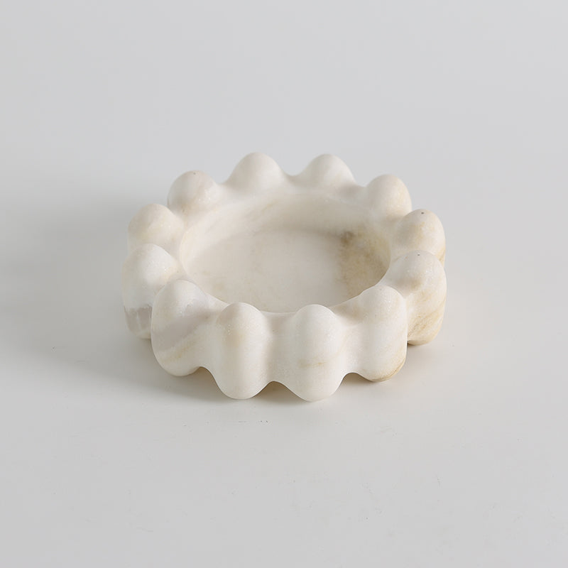 Scalloped Marble Catchall Dish