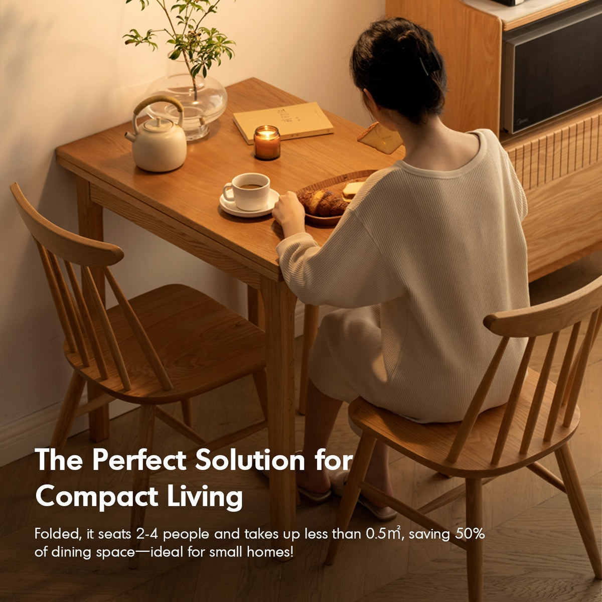Scandinavian Oak Wood Extendable Dining Table PRIVOT