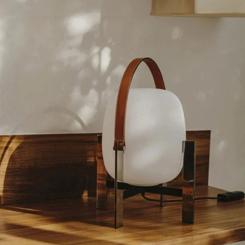 Luzia Leather Table Lamp - Open Box