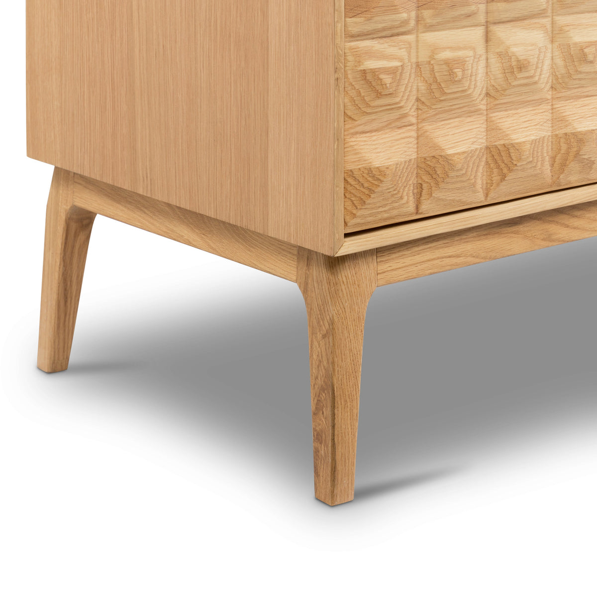 Abbie 71" Oak Sideboard, second open door and storage view