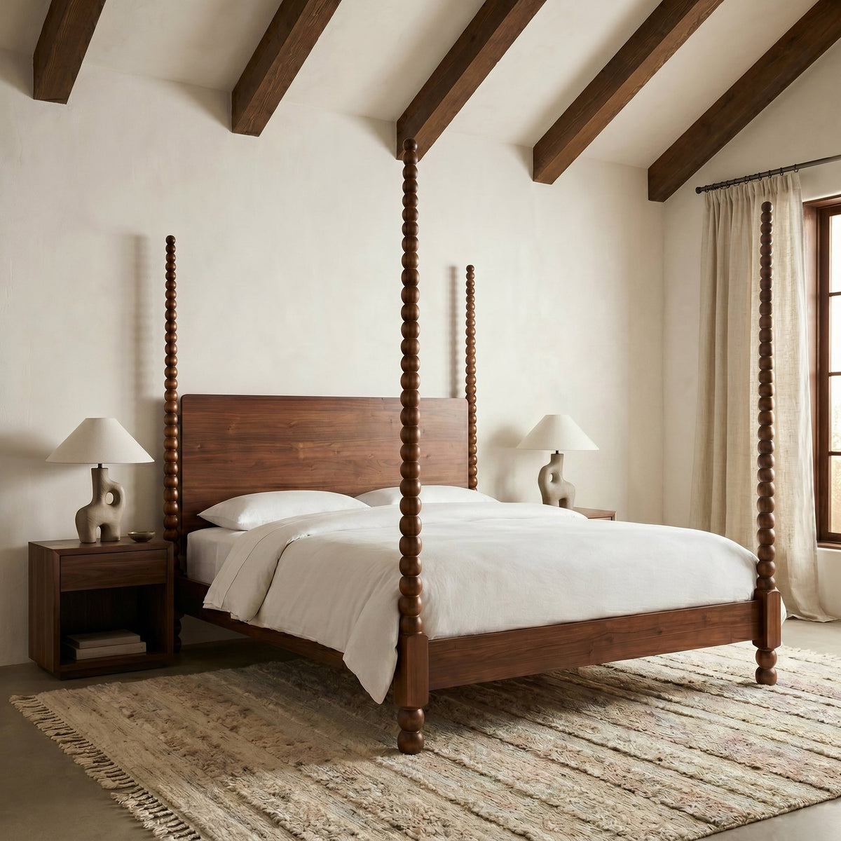 Aberdeen Walnut Bed, King, second styled room view