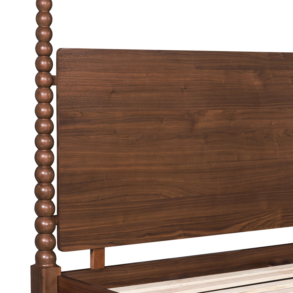 Aberdeen Walnut Bed, Queen, shown at an angle