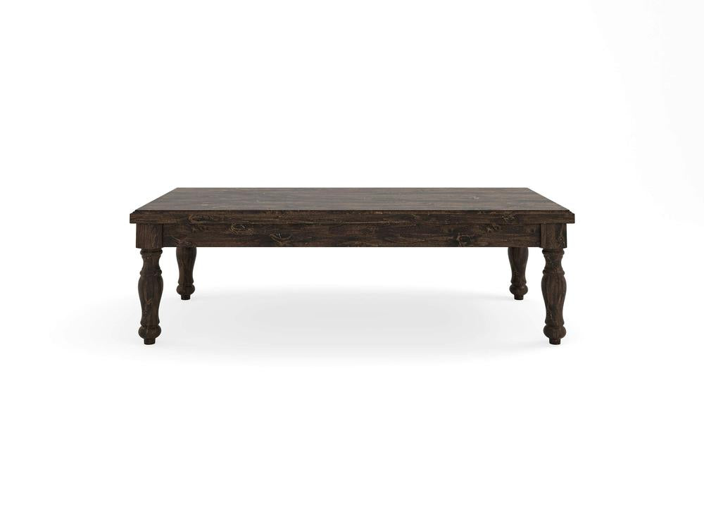 Abigail Coffee Table, Tobacco on Alder, edge and grain detail