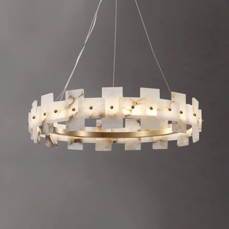 Aethelis Staggered Alabaster Chandelier, third diffuser detail