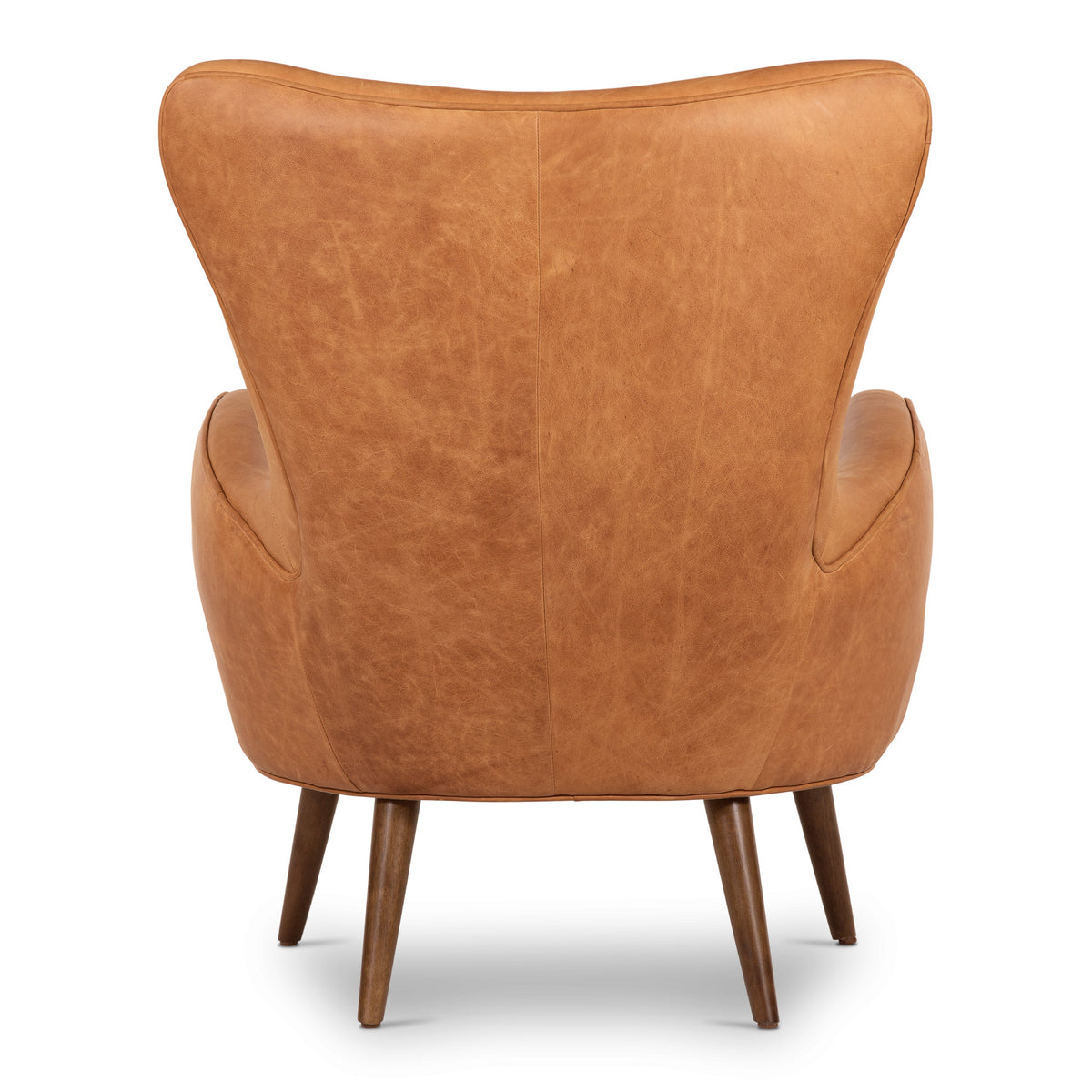 Aida Leather Lounge Chair, Cognac Tan, Set of 2, leg and base detail