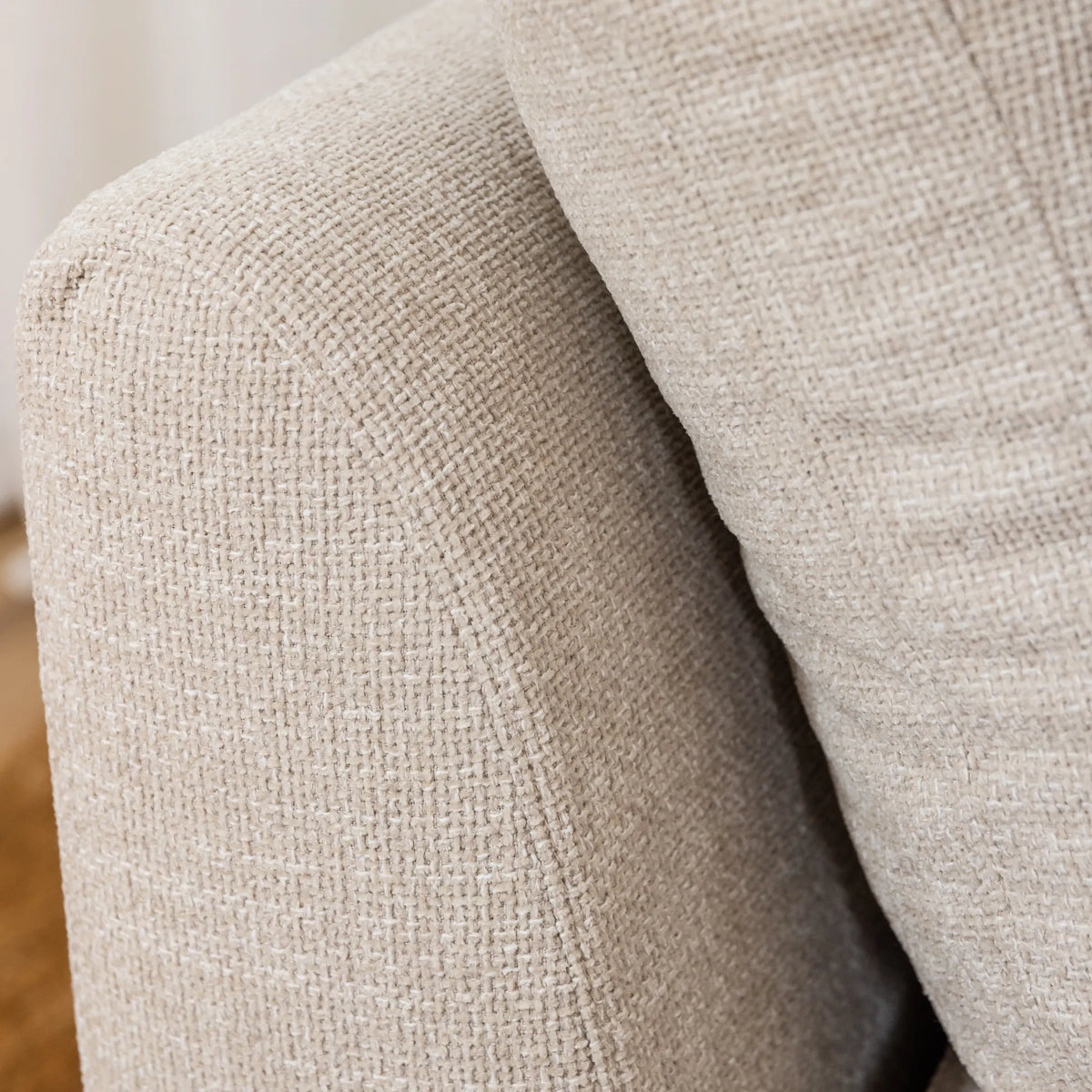 Anika Modular 2-Seater Chaise, Ivory Beige, styled in a living room