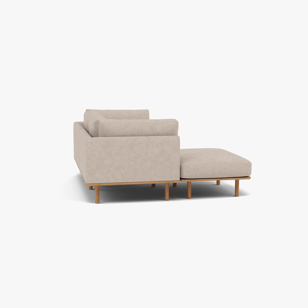 Anika Modular 2-Seater Chaise, Ivory Beige, angled three quarter view