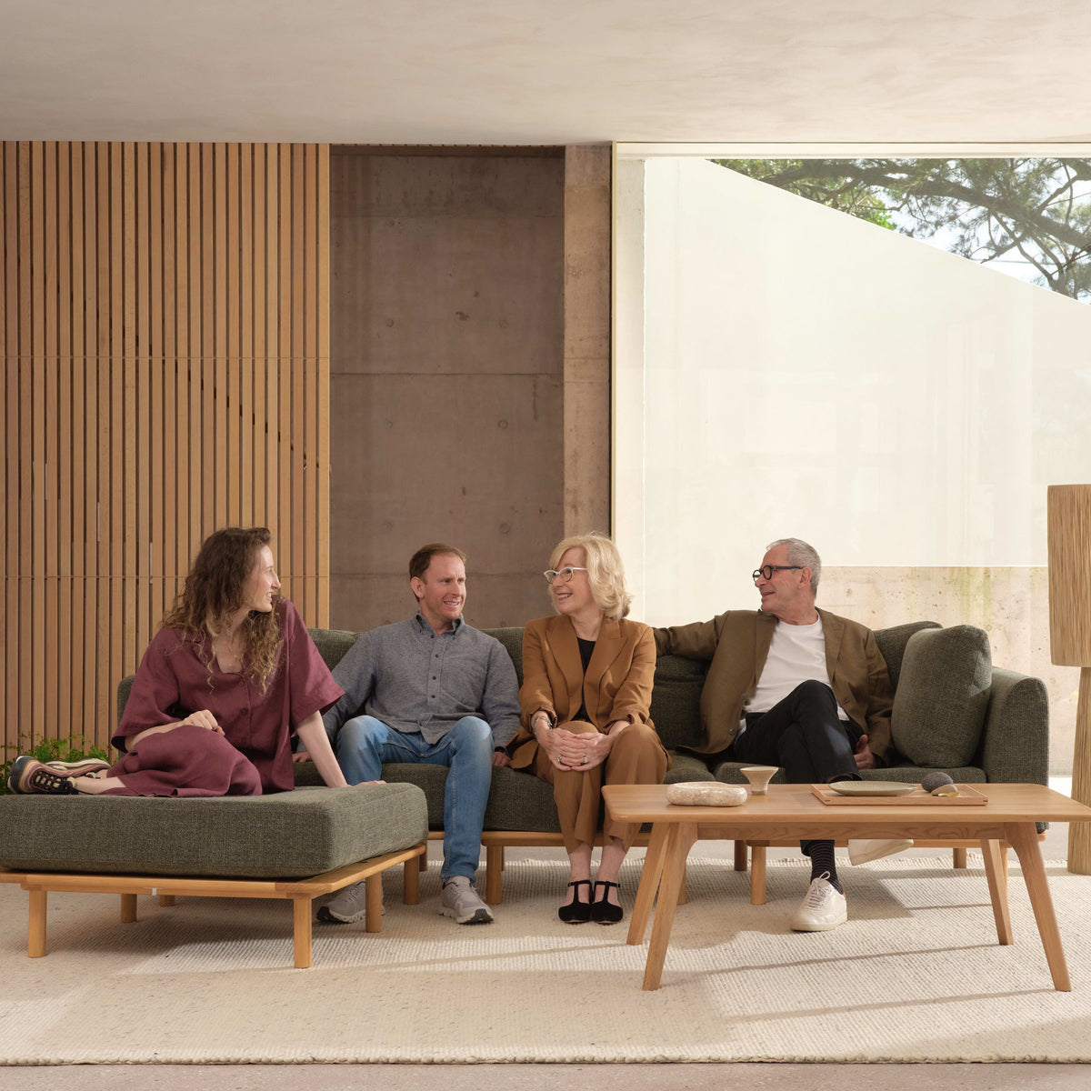 Anika Modular 2-Seater Sofa, Olive Green, styled in a real room