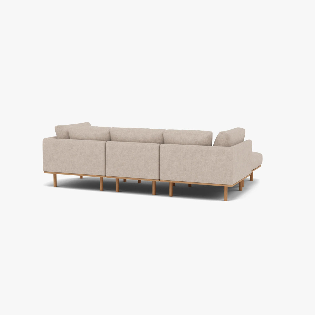 Anika Modular 3-Seater Chaise, Ivory Beige, second studio turntable view