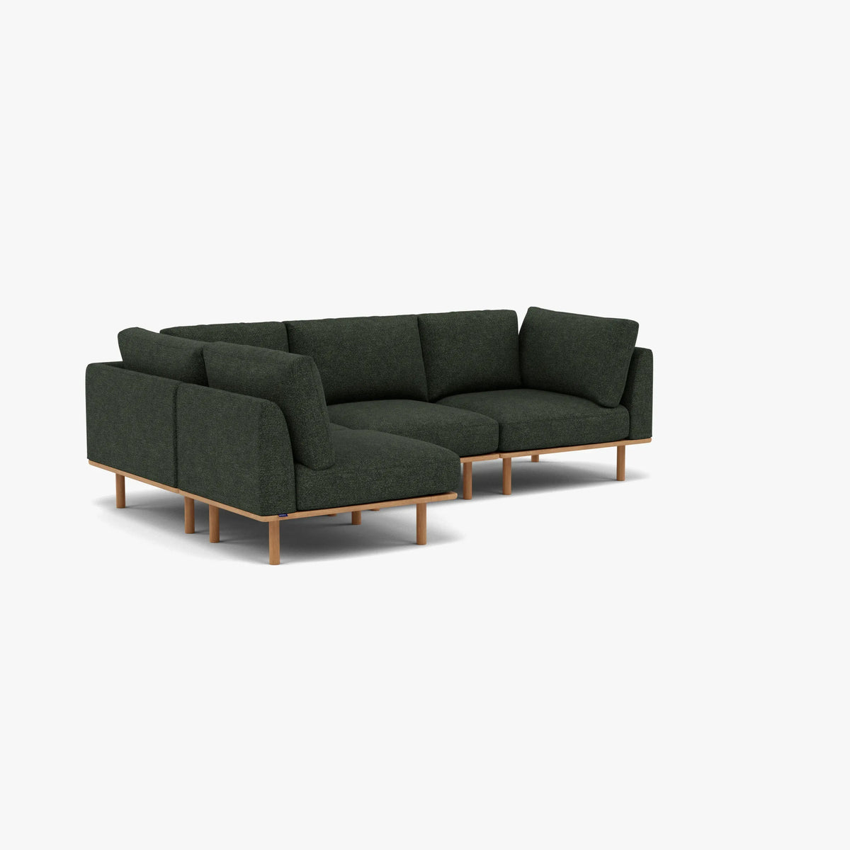 Anika Modular Sofa, olive green, seat and cushion detail