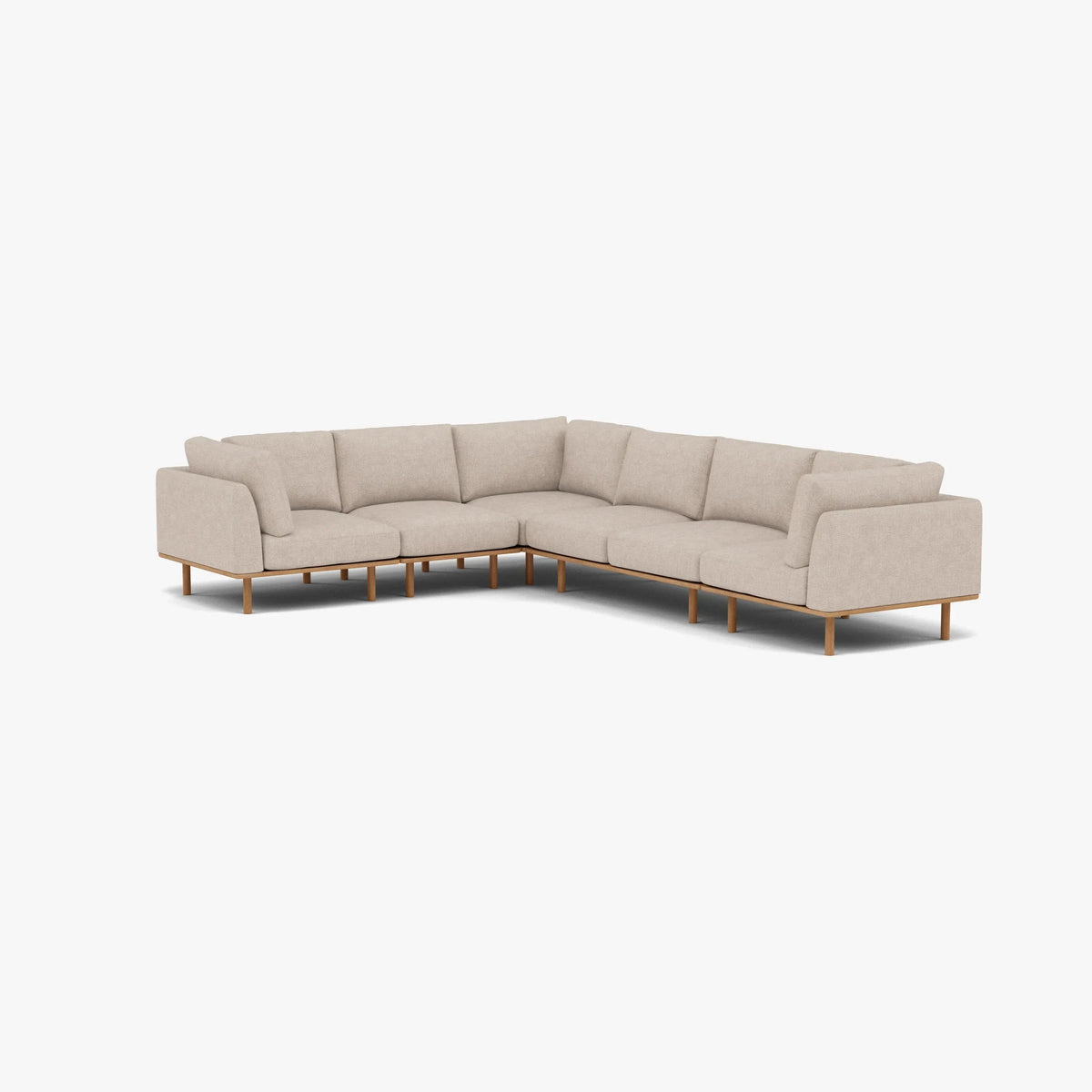 Anika Modular Sofa, ivory beige, back and frame view