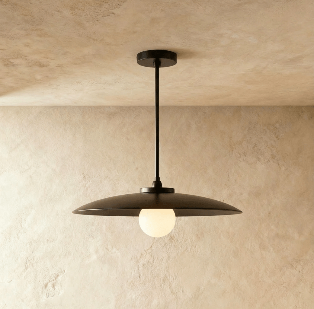 Apsis Metal Pendant Light, unlit profile view
