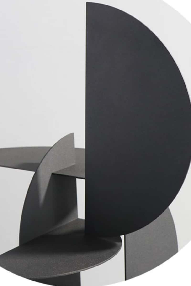 Arc Abstract Metal Sculpture, surface texture close up