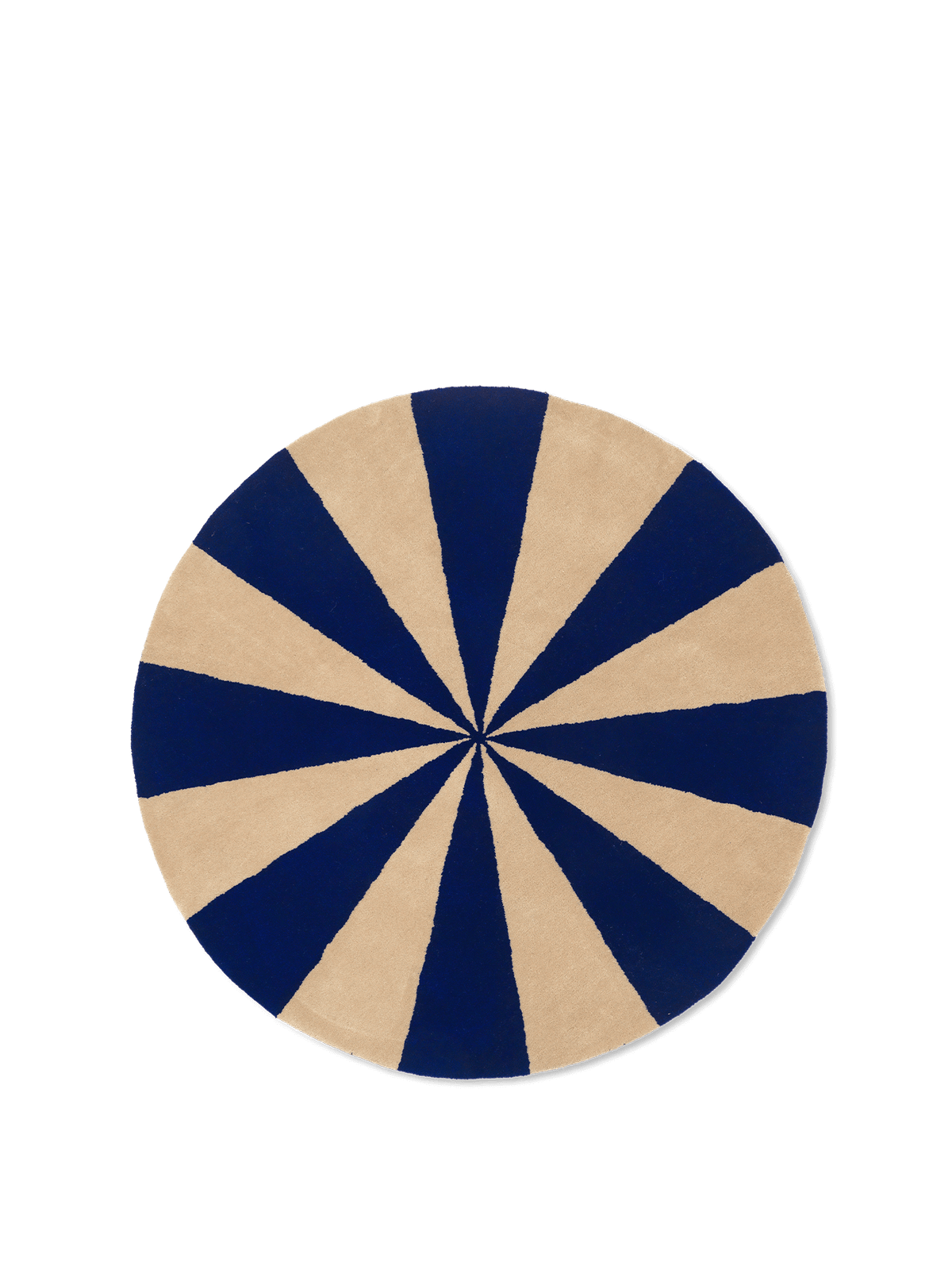 Arch Tufted Wool Rug, Bright Blue/Off-White, underfoot in a living space