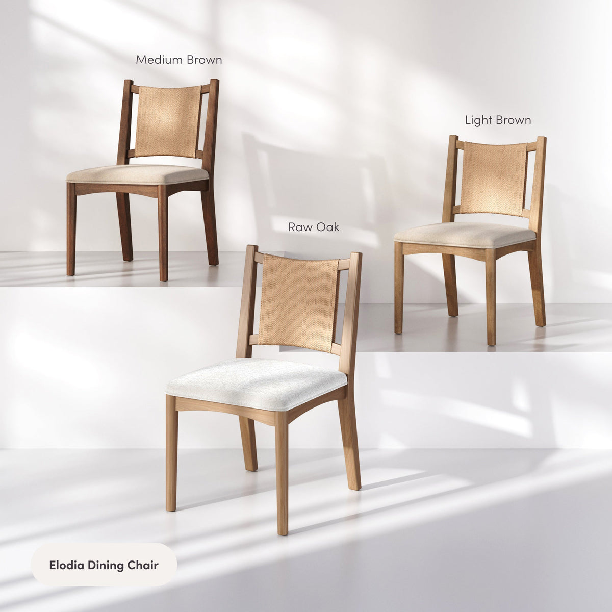 Arched Back Seagrass Dining Chair Medium Brown (Set of 4), colour options together