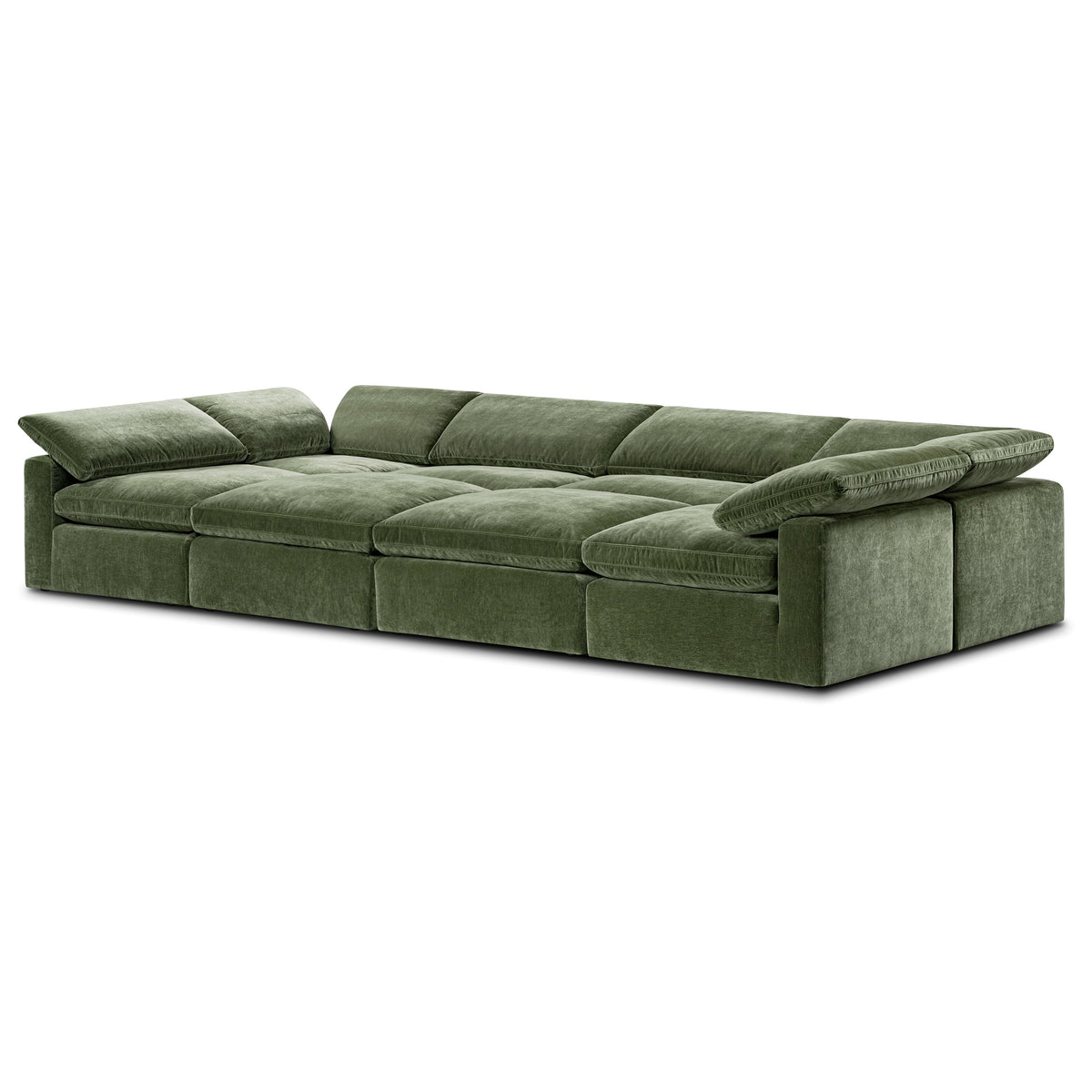 Aspen 8-Seat Master Pine Pit-Sectional, Sagano Green, shown at an angle