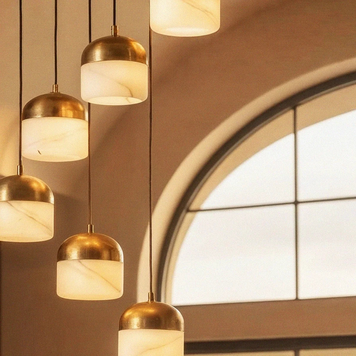 Asta Alabaster Pendant Light, second shade and diffuser detail