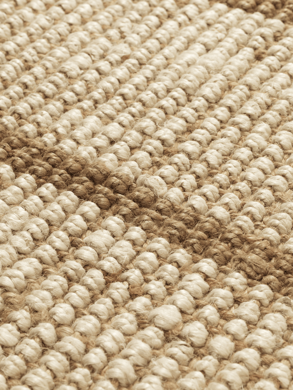 Athens Stripes Natural Fibre Runner, Natural/Off-White, corner and edge detail