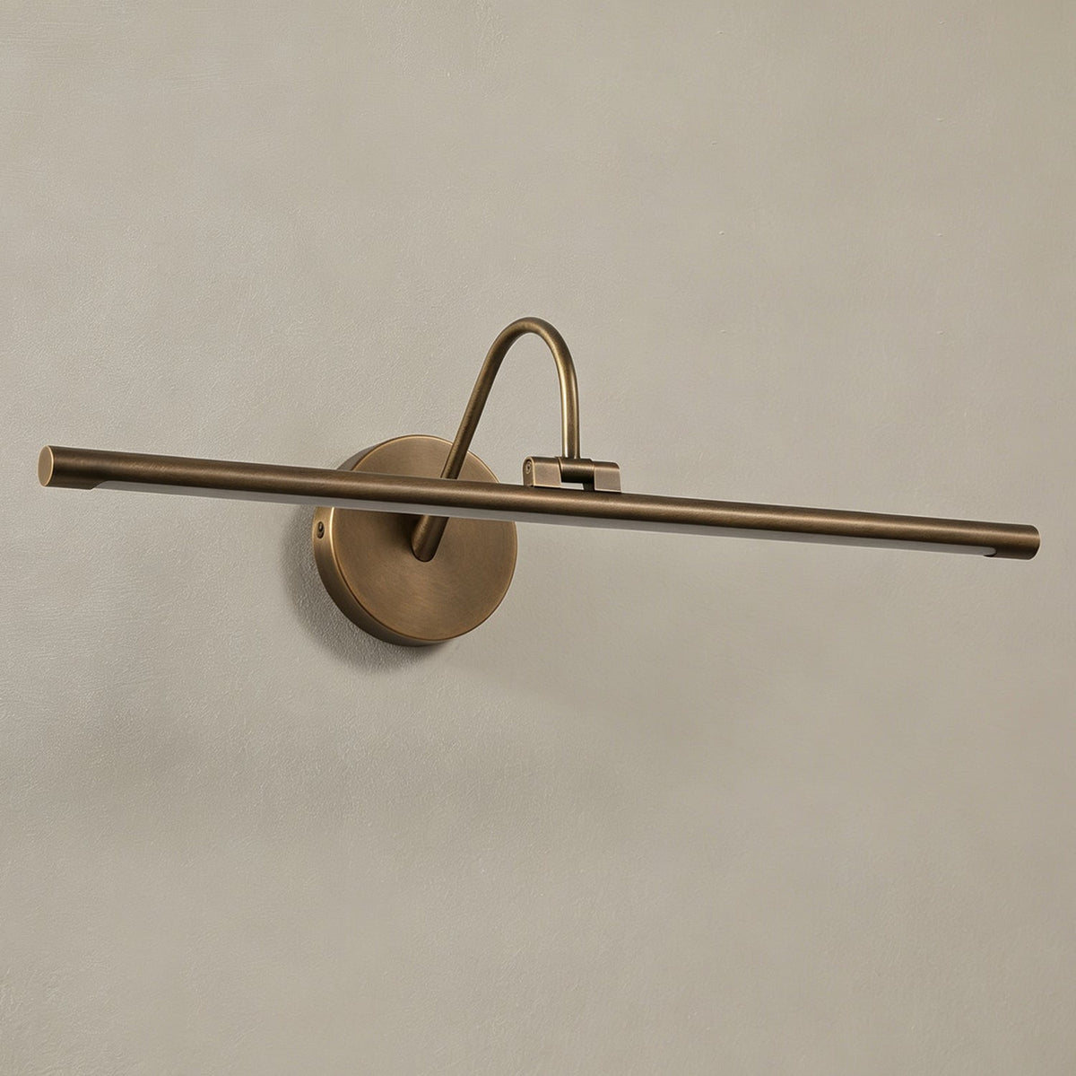 Averton Linear Brass Wall Sconce, socket and hardware detail