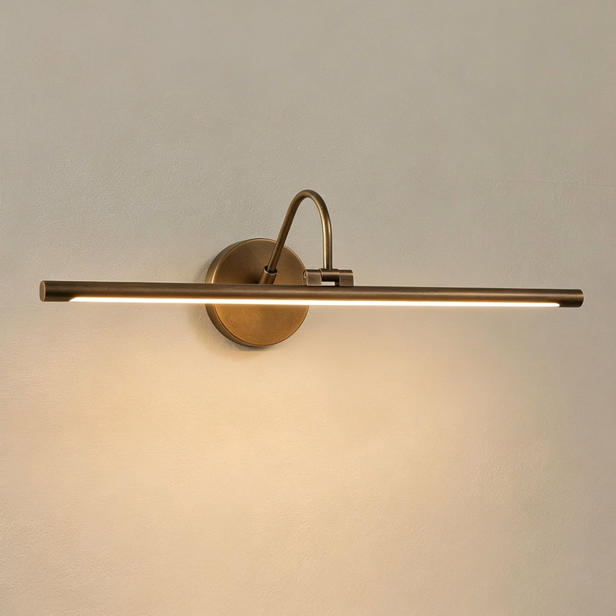 Averton Linear Brass Wall Sconce, finish close up