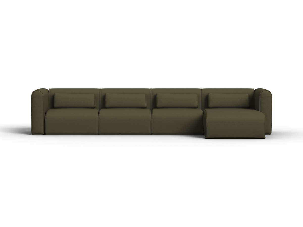 Bangalow Modular Chaise Sofa, arm and corner detail