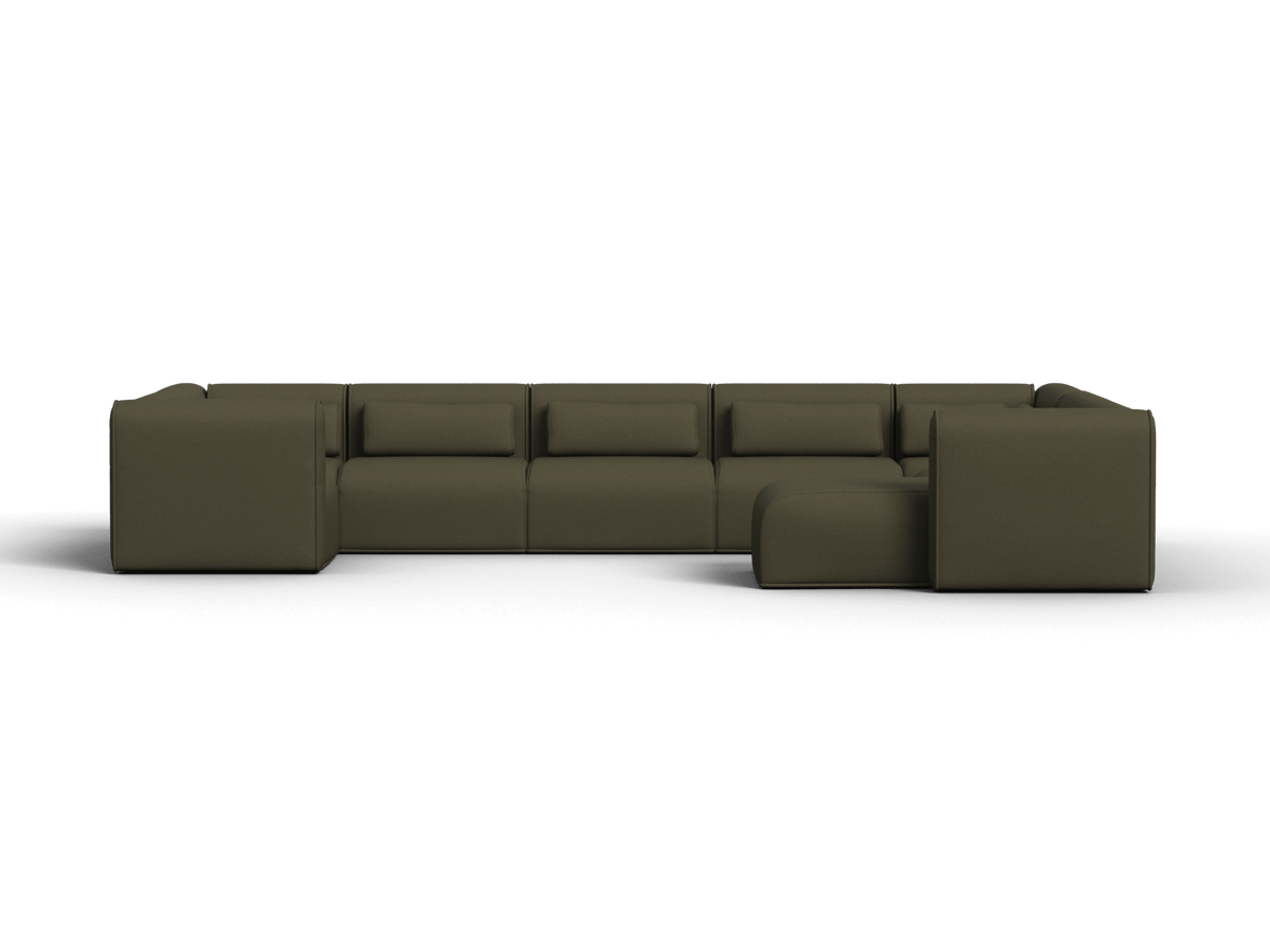 Bangalow Modular U-Shape Sofa, arm and corner detail