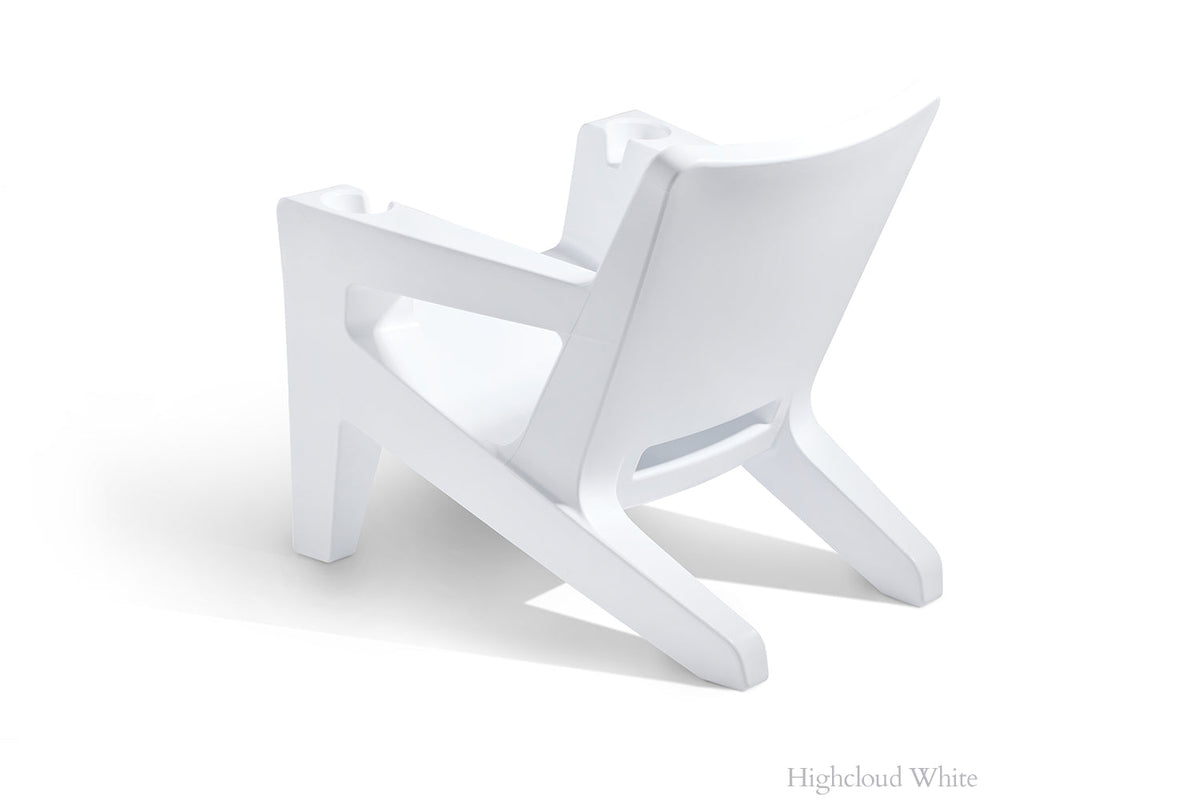 Bask Outdoor Lounge Chair, white, full side profile