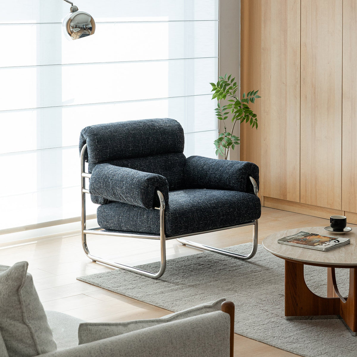 Bauhaus Mix Weave Fabric 1 Seater Sofa BECCA