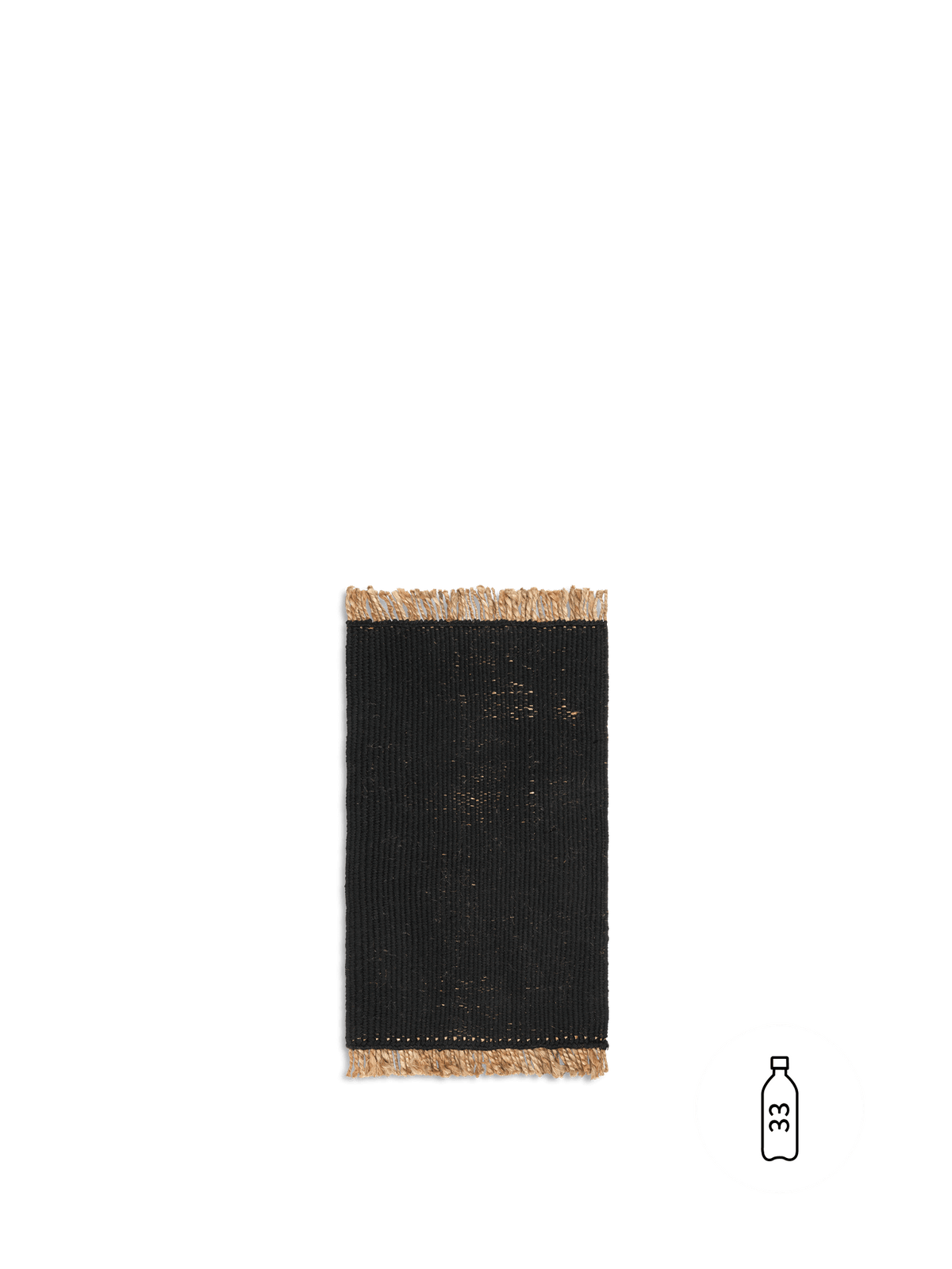 Block Jute Mat, Black/Natural, full rug laid flat