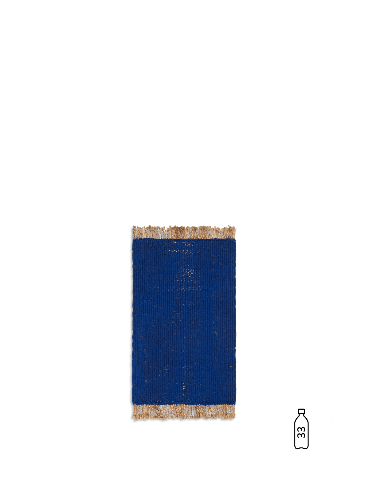 Block Jute Mat, Bright Blue/Natural, full rug laid flat
