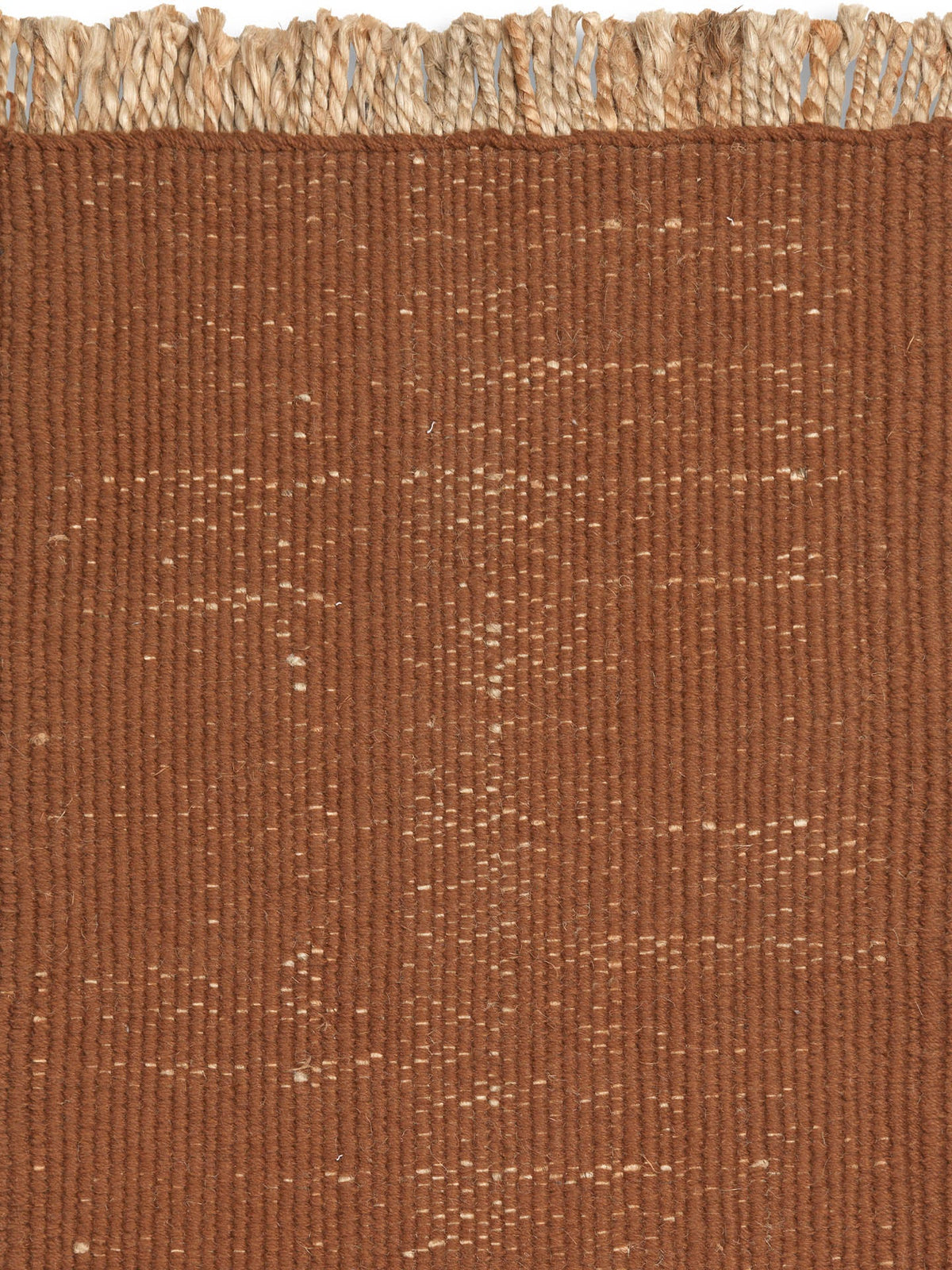 Block Jute Mat, Dark Brick/Natural, corner and edge detail