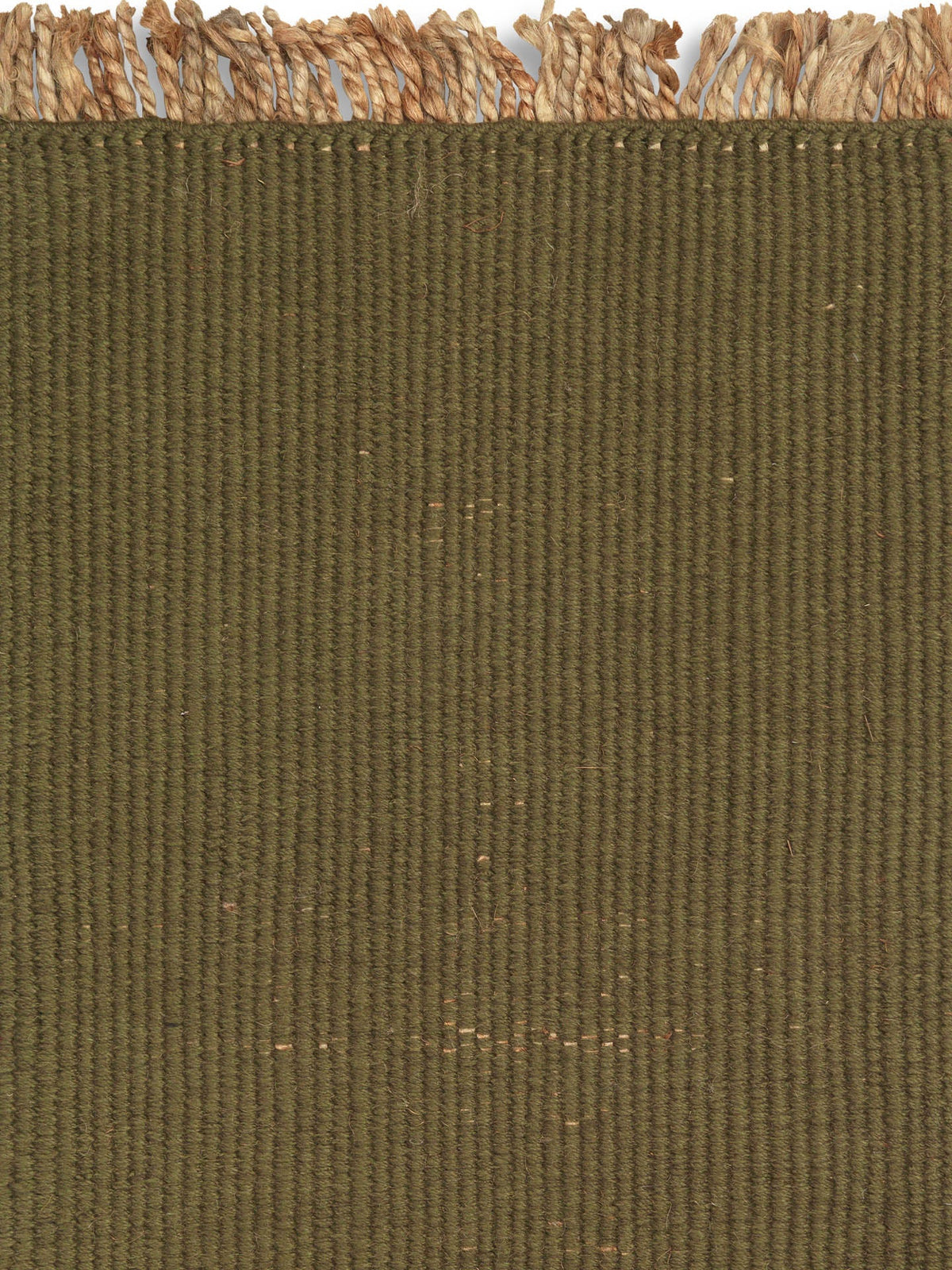 Block Jute Mat, Olive/Natural, corner and edge detail