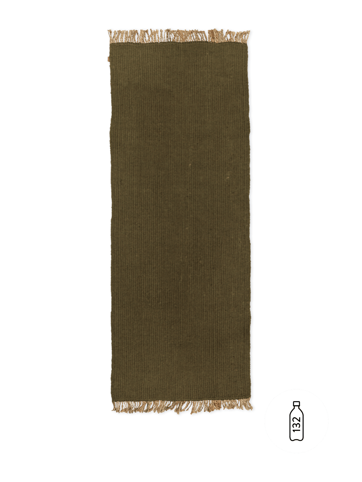 Block Jute Runner, Olive/Natural, full rug laid flat