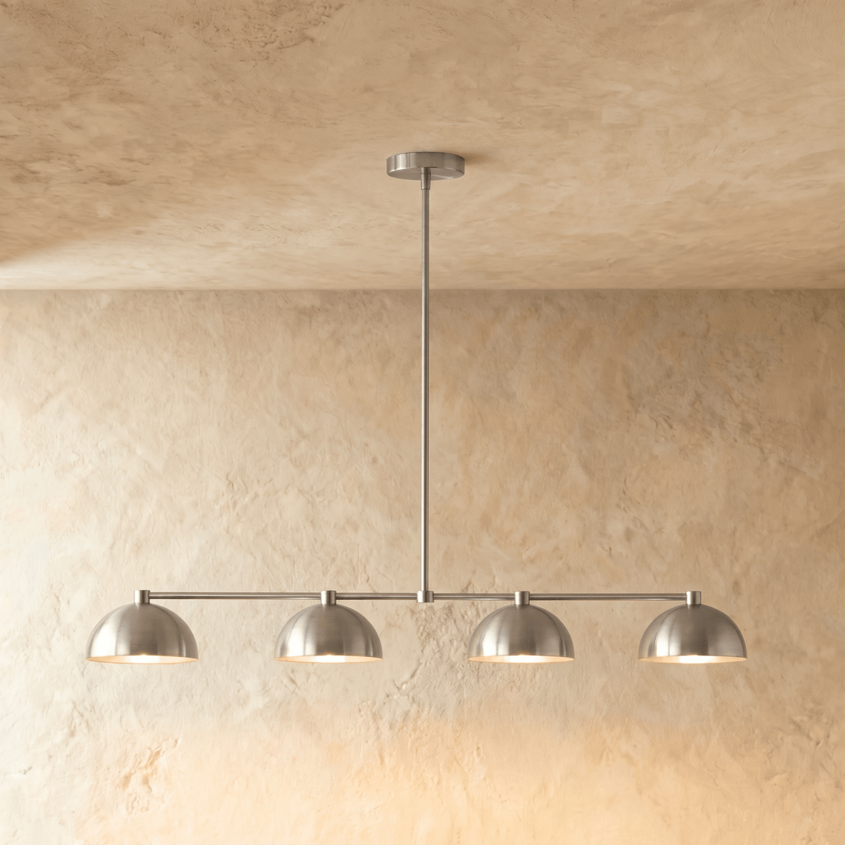 Blyra Brass Pendant Light, unlit profile view